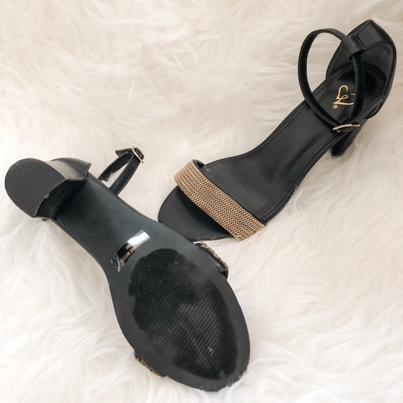 Windsor Black and Gold Heels - Picture 3 of 4